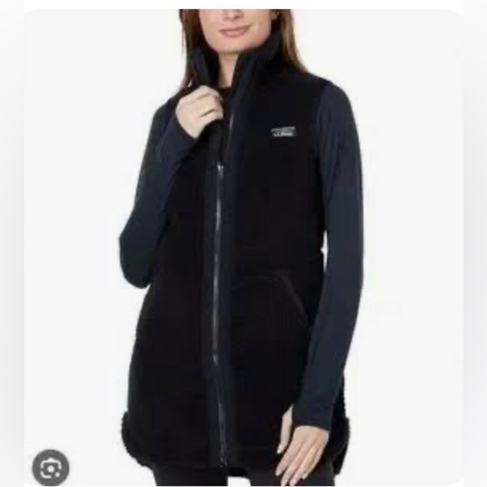 🖤 Hard-to-Find L.L.Bean Women’s Sherpa Fleece Long Vest — Black — Small